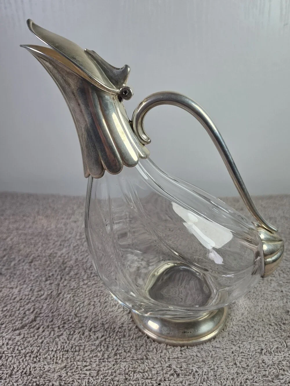 Vintage Duck Shaped Wine Decantor Or Claret Jug
